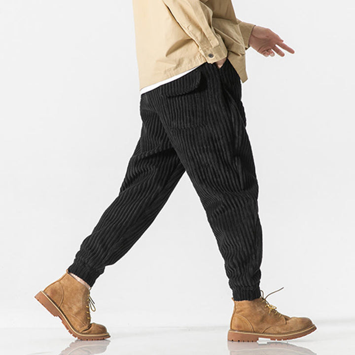 Buddha Stones Winter Cordhose für Herren, einfarbig, knöchellang, mit Taschen - image 19