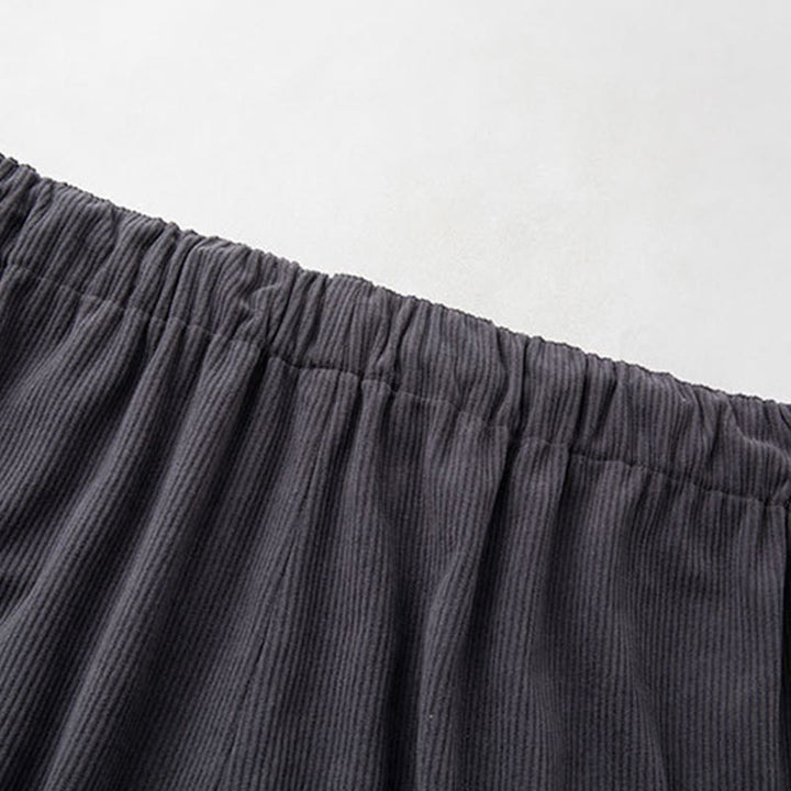 Buddha Stones Winter Herren Cordhose mit Kordelzug, schlichtem elastischem Bund und Taschen - image 3