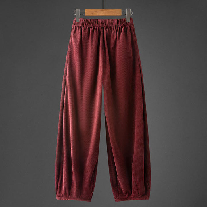 Buddha Stones Winter Herren Cordhose mit Kordelzug, schlichtem elastischem Bund und Taschen - image 11