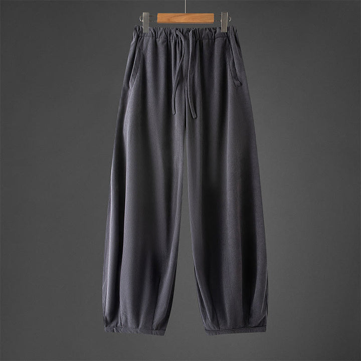 Buddha Stones Winter Herren Cordhose mit Kordelzug, schlichtem elastischem Bund und Taschen - DimGray - US/ UK/AU46, EU56 (5XL) - image 0
