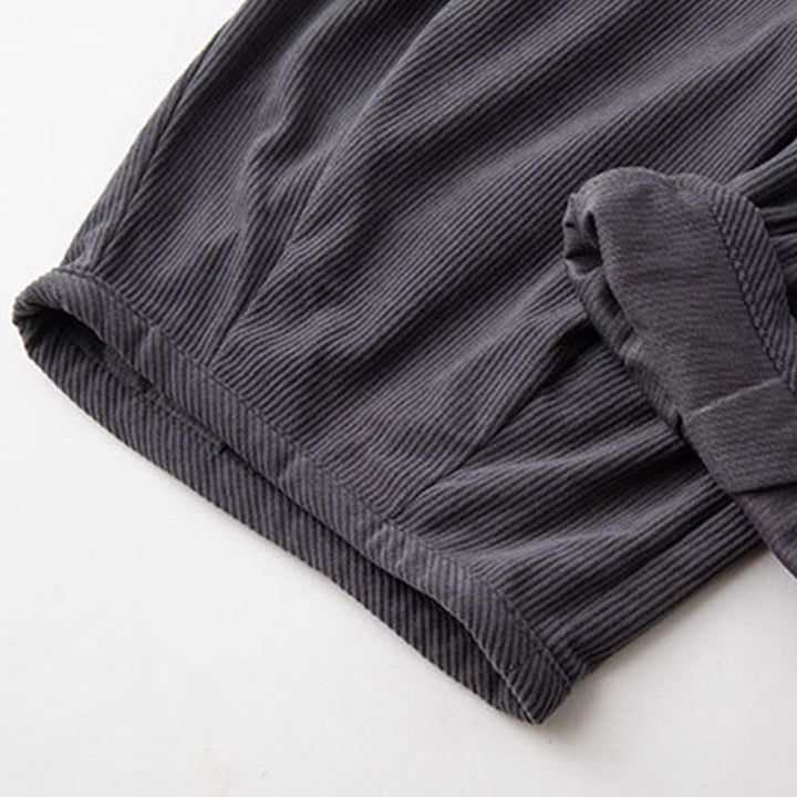 Buddha Stones Winter Herren Cordhose mit Kordelzug, schlichtem elastischem Bund und Taschen - image 6