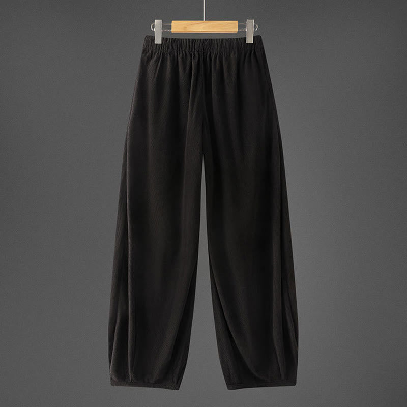 Buddha Stones Winter Herren Cordhose mit Kordelzug, schlichtem elastischem Bund und Taschen - image 9