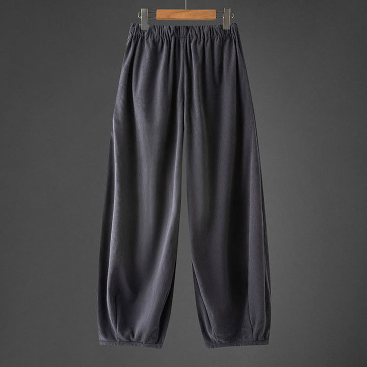Buddha Stones Winter Herren Cordhose mit Kordelzug, schlichtem elastischem Bund und Taschen - image 1