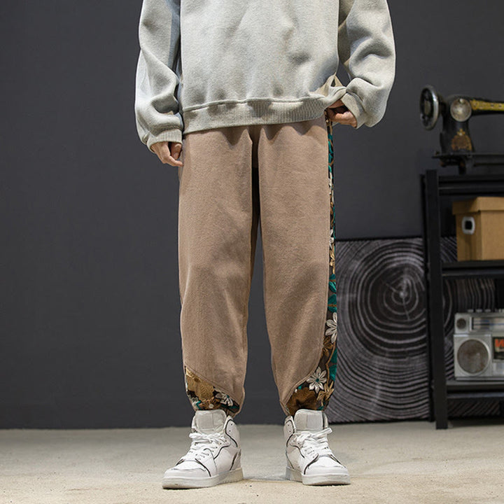 Buddha Stones Frühlings-Herrenhose aus Baumwolle mit besticktem Blumenmuster und Taschen - image 16