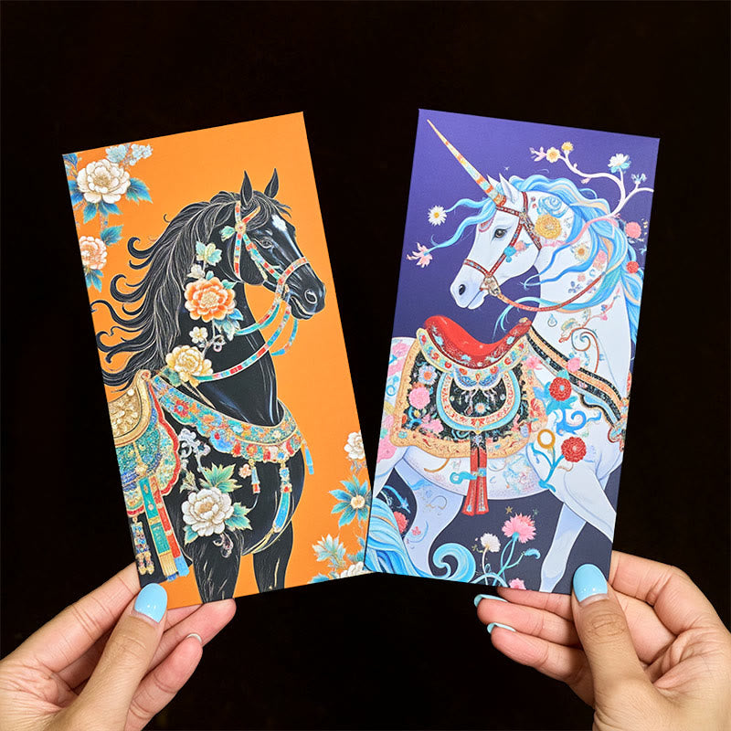 Buddha Stones, 6 Stück, bunte chinesische rote Umschläge, Neujahr 2026, Jahr des Pferdes - image 4