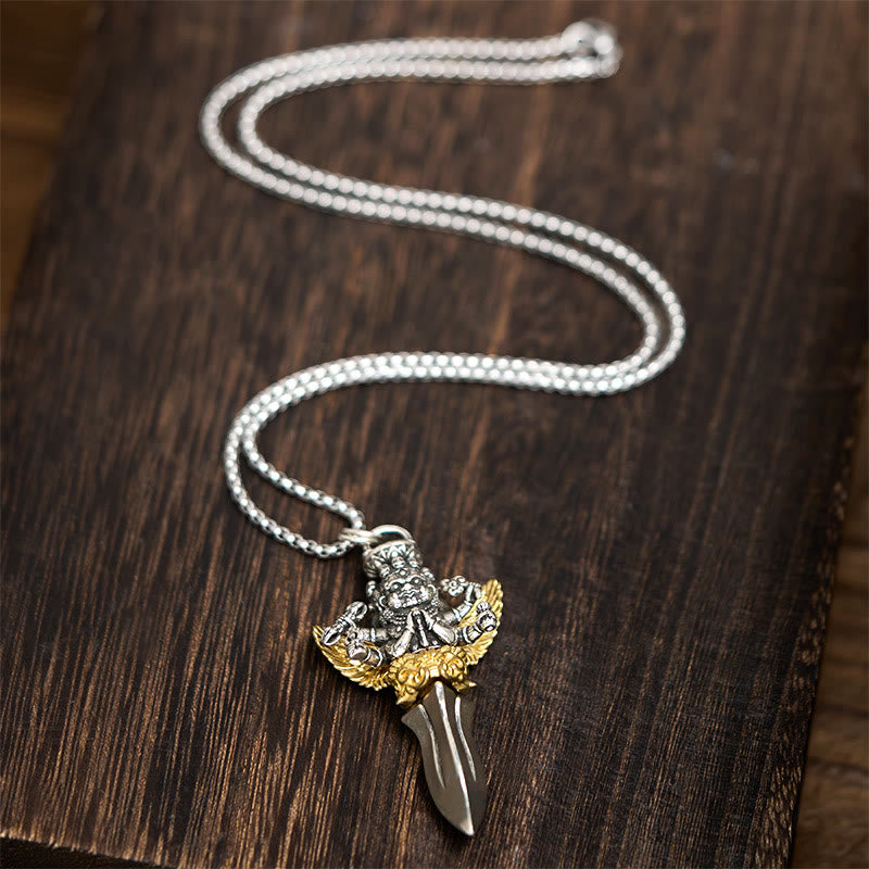 Buddha Stones, tibetischer Vajra, drei Köpfe, sechs Arme, Kupfer, heilende spirituelle Kraft - image 4