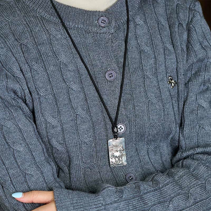 Buddha Stones ​​Jahr des Pferdes Chinesisches Tierkreiszeichen Geburtsbuddha-Anhänger aus kupferplattiertem Silber - image 12