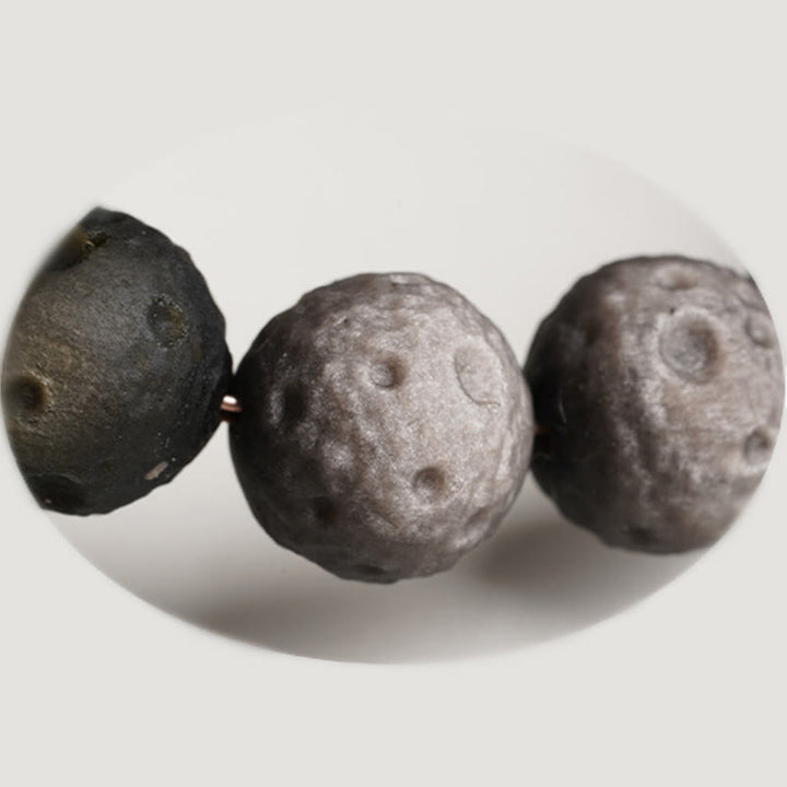 Buddha Stones, natürliches Obsidian mit Silber- und Goldglanz, runde Obsidianperlen, Schutzarmband - image 2