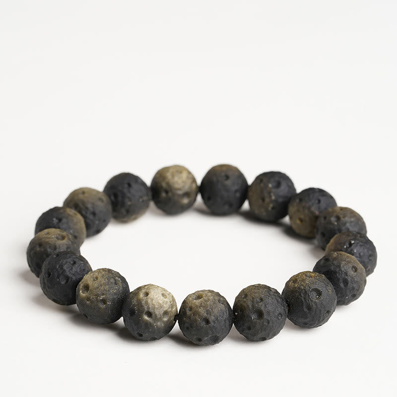 Buddha Stones, natürliches Obsidian mit Silber- und Goldglanz, runde Obsidianperlen, Schutzarmband - Obsidian mit Goldglanz (Handgelenkumfang: 15-17 cm) - 14 mm - image 6