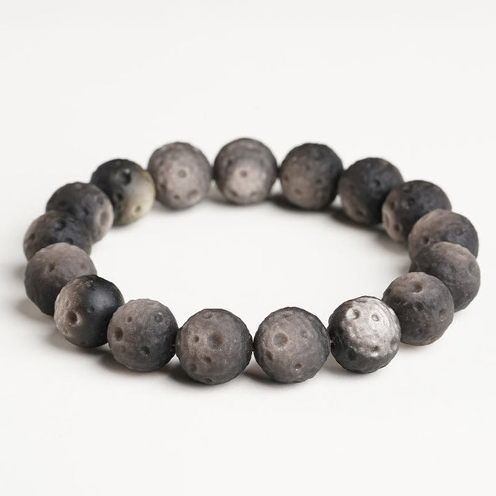 Buddha Stones, natürliches Obsidian mit Silber- und Goldglanz, runde Obsidianperlen, Schutzarmband - Obsidian mit Silberglanz (Handgelenkumfang: 15-17 cm) - 14 mm - image 0