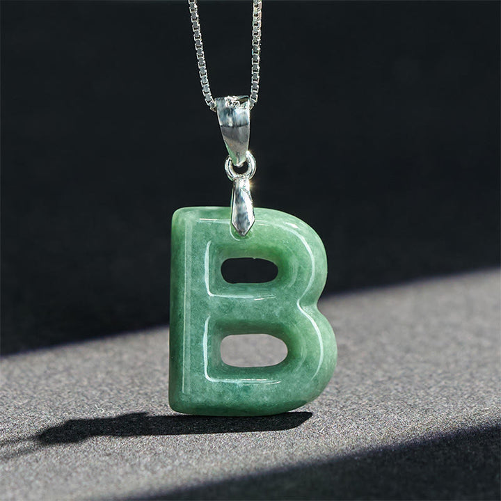 Buddha Stones aus natürlichem AZ-Jade mit Buchstabenanhänger, 925er Sterlingsilber, Wohlstandskette - image 13
