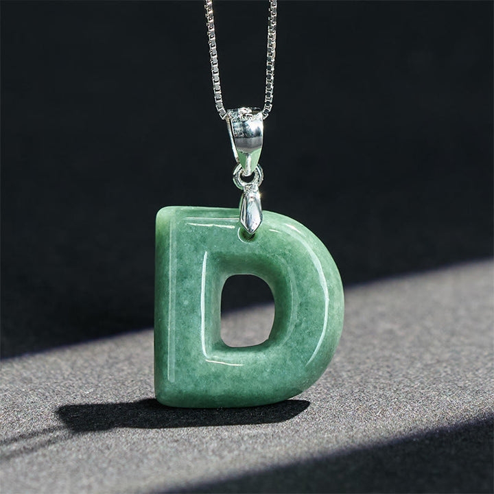 Buddha Stones aus natürlichem AZ-Jade mit Buchstabenanhänger, 925er Sterlingsilber, Wohlstandskette - image 25