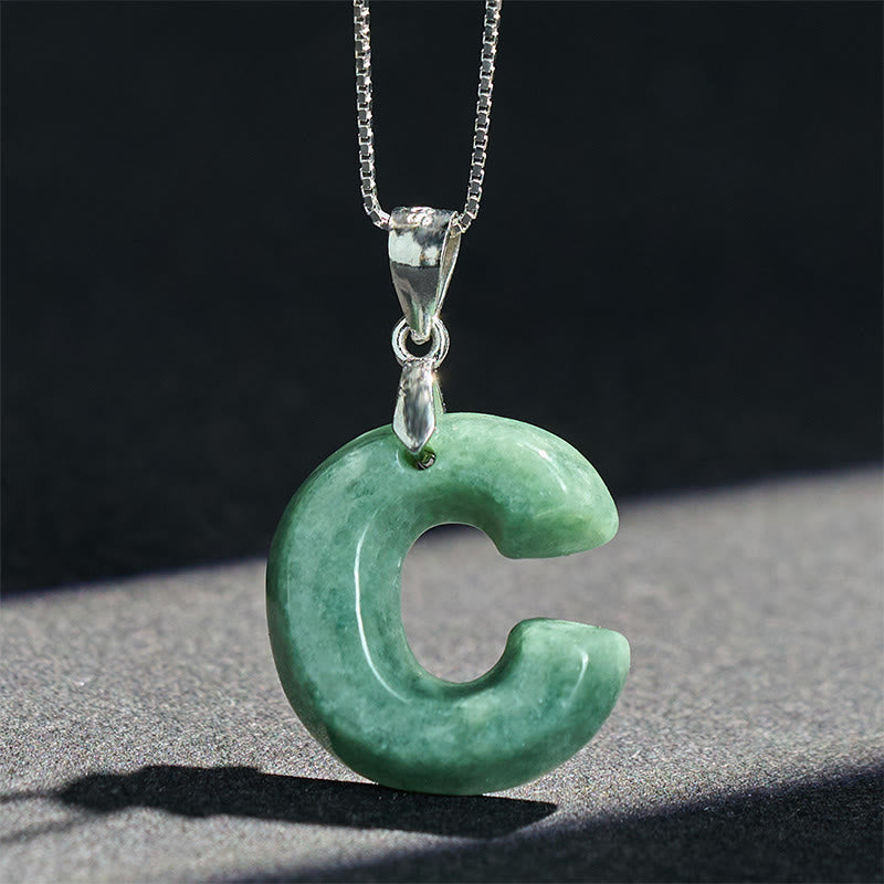 Buddha Stones aus natürlichem AZ-Jade mit Buchstabenanhänger, 925er Sterlingsilber, Wohlstandskette - image 19