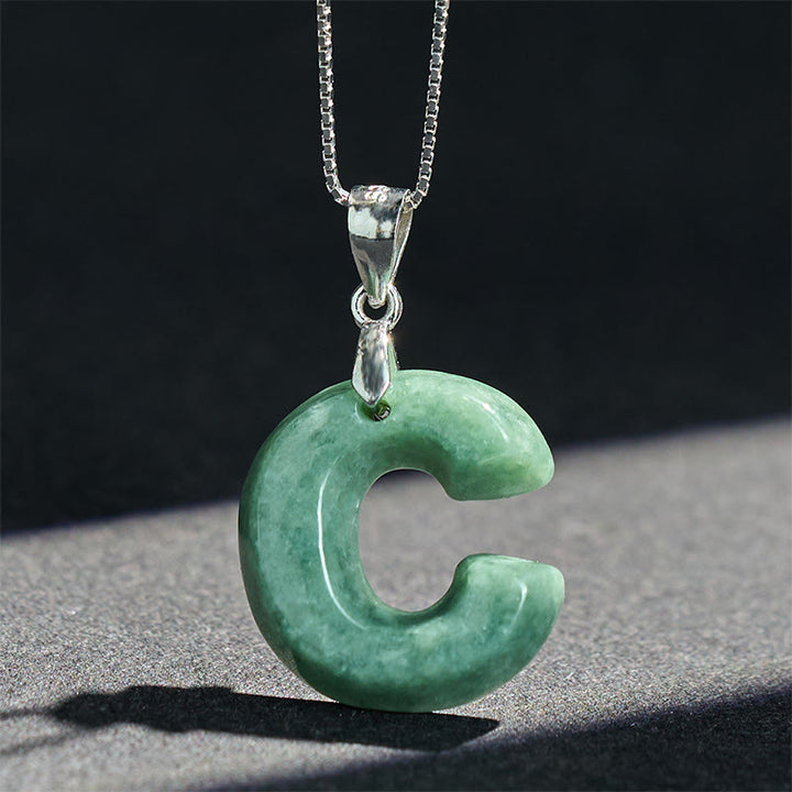 Buddha Stones aus natürlichem AZ-Jade mit Buchstabenanhänger, 925er Sterlingsilber, Wohlstandskette - image 19