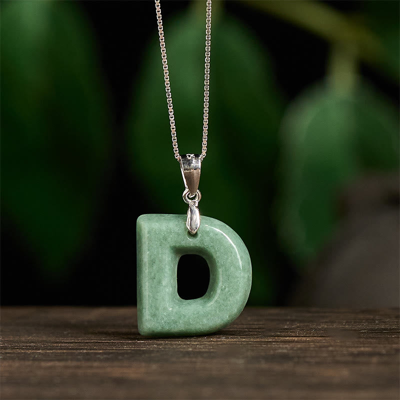 Buddha Stones aus natürlichem AZ-Jade mit Buchstabenanhänger, 925er Sterlingsilber, Wohlstandskette - image 23