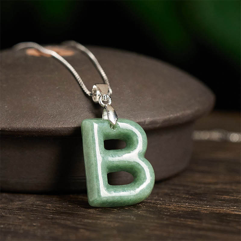 Buddha Stones aus natürlichem AZ-Jade mit Buchstabenanhänger, 925er Sterlingsilber, Wohlstandskette - image 12