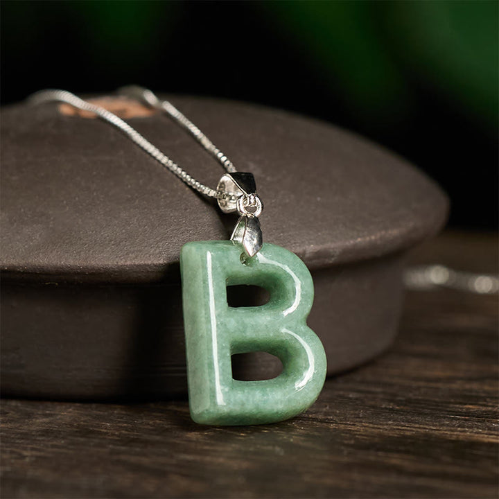 Buddha Stones aus natürlichem AZ-Jade mit Buchstabenanhänger, 925er Sterlingsilber, Wohlstandskette - image 11