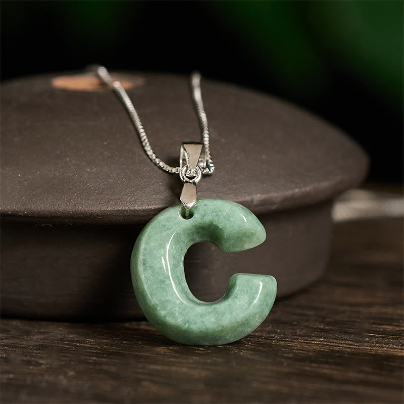 Buddha Stones aus natürlichem AZ-Jade mit Buchstabenanhänger, 925er Sterlingsilber, Wohlstandskette - image 18