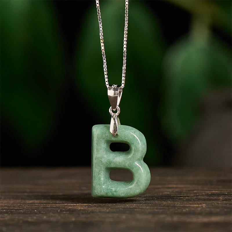 Buddha Stones aus natürlichem AZ-Jade mit Buchstabenanhänger, 925er Sterlingsilber, Wohlstandskette - image 10