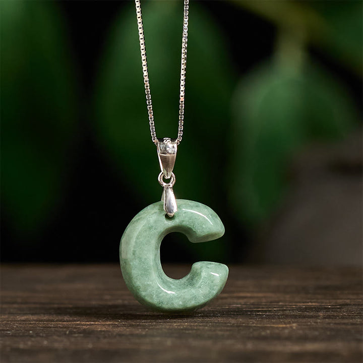 Buddha Stones aus natürlichem AZ-Jade mit Buchstabenanhänger, 925er Sterlingsilber, Wohlstandskette - image 17