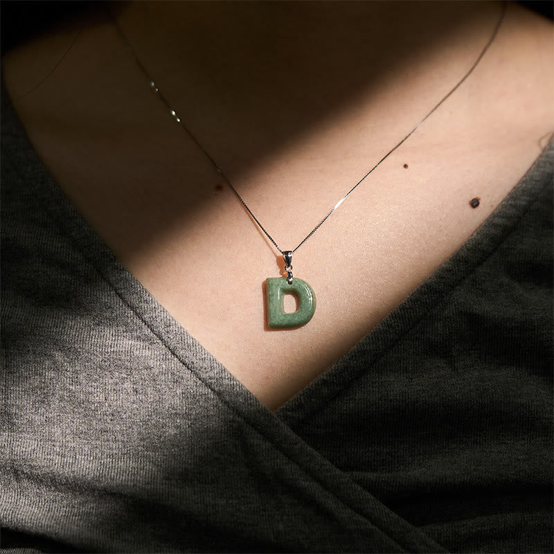 Buddha Stones aus natürlichem AZ-Jade mit Buchstabenanhänger, 925er Sterlingsilber, Wohlstandskette - image 27