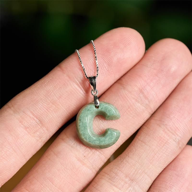 Buddha Stones aus natürlichem AZ-Jade mit Buchstabenanhänger, 925er Sterlingsilber, Wohlstandskette - image 20