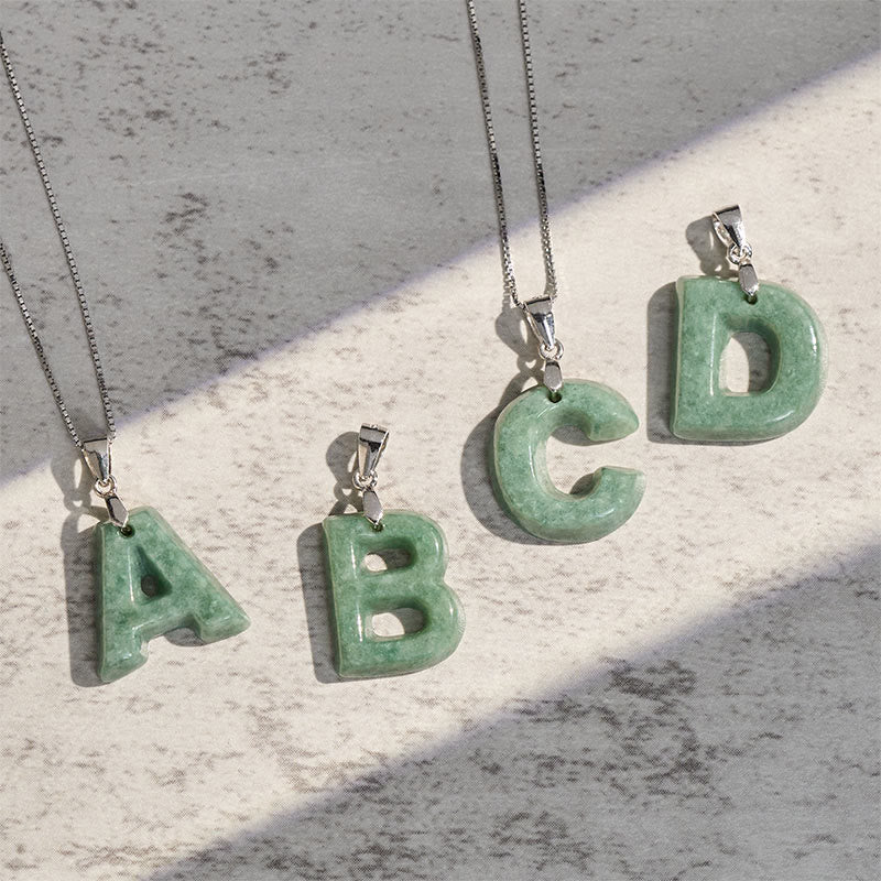 Buddha Stones aus natürlichem AZ-Jade mit Buchstabenanhänger, 925er Sterlingsilber, Wohlstandskette - image 50