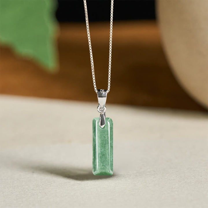 Buddha Stones aus natürlichem AZ-Jade mit Buchstabenanhänger, 925er Sterlingsilber, Wohlstandskette - ICH - image 32