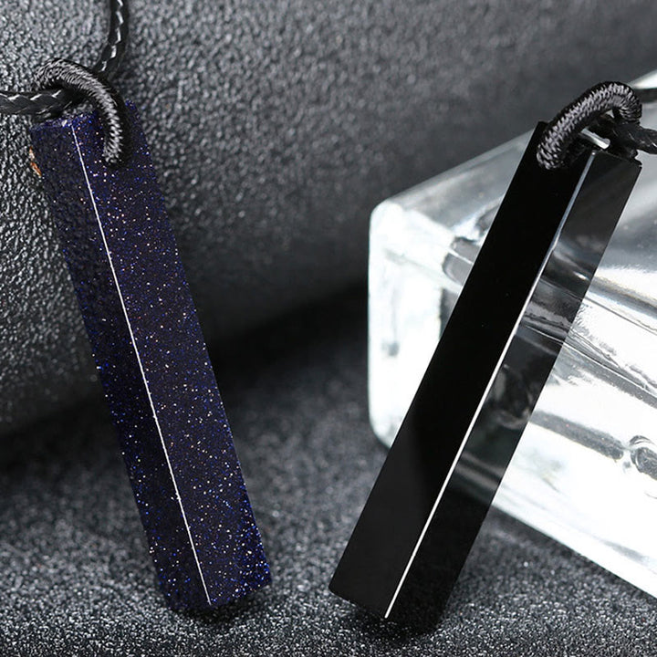 Buddha Stones, schwarzer Obsidian, blauer Sandstein, Transformations-Halskette mit Anhänger - image 11
