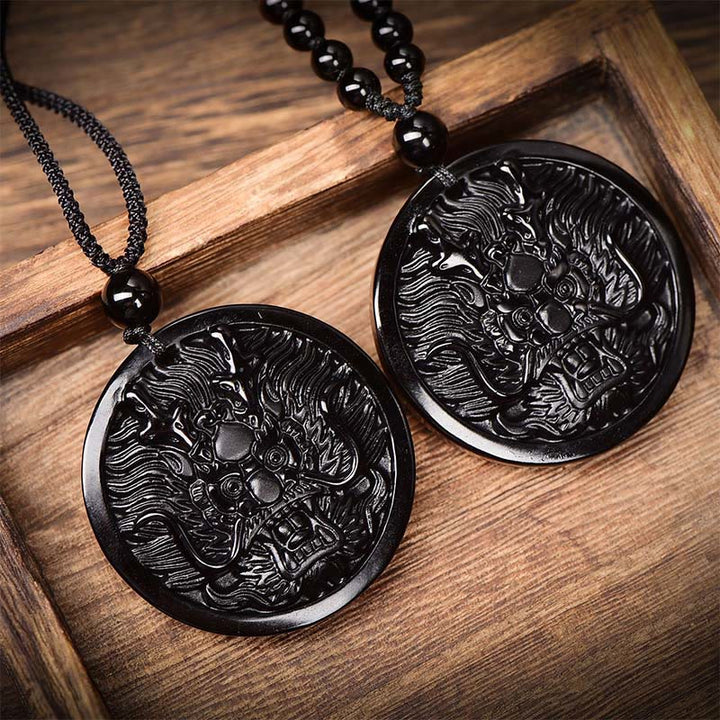 Buddha Stones Drachen-Halskette aus schwarzem Obsidian – Anhänger für Transformation und Erfüllung - image 9