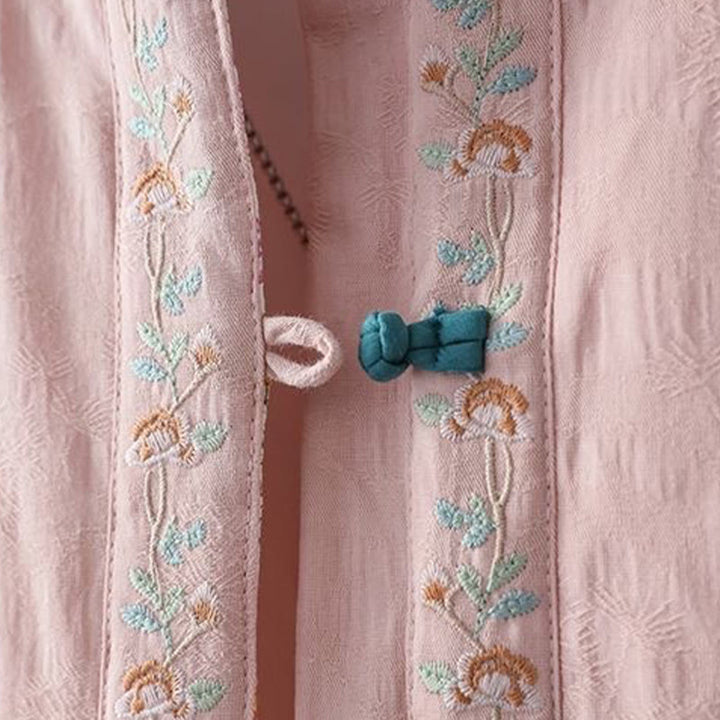 Winterliche Damen-Thermojacke aus Baumwolle mit Buddha Stones, Froschknopfstickerei, Blumenranken und Stickerei. - image 6