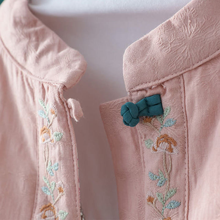 Winterliche Damen-Thermojacke aus Baumwolle mit Buddha Stones, Froschknopfstickerei, Blumenranken und Stickerei. - image 4