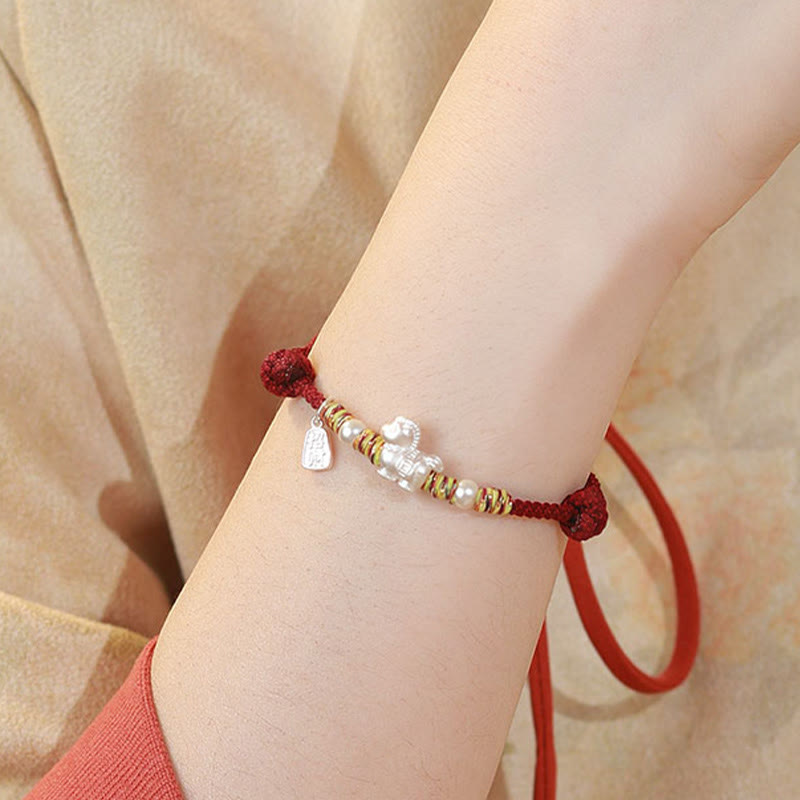 Buddha Stones, 999er Sterlingsilber, Jahr des Pferdes, Freiheit, handgefertigtes Armband - image 8