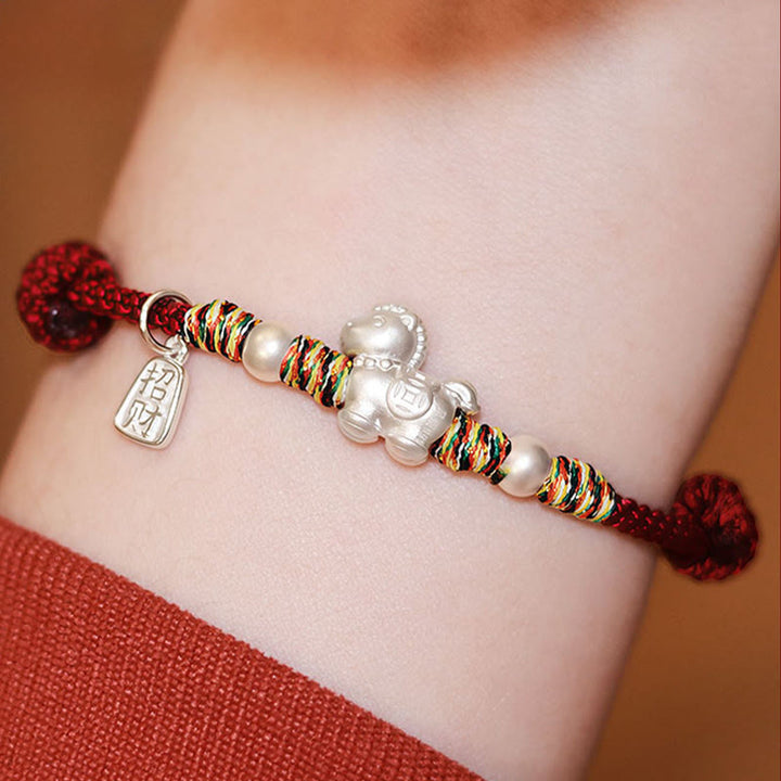 Buddha Stones, 999er Sterlingsilber, Jahr des Pferdes, Freiheit, handgefertigtes Armband - image 6