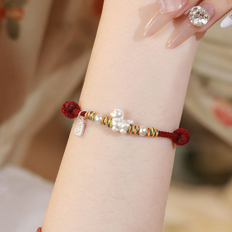 Buddha Stones, 999er Sterlingsilber, Jahr des Pferdes, Freiheit, handgefertigtes Armband - image 7