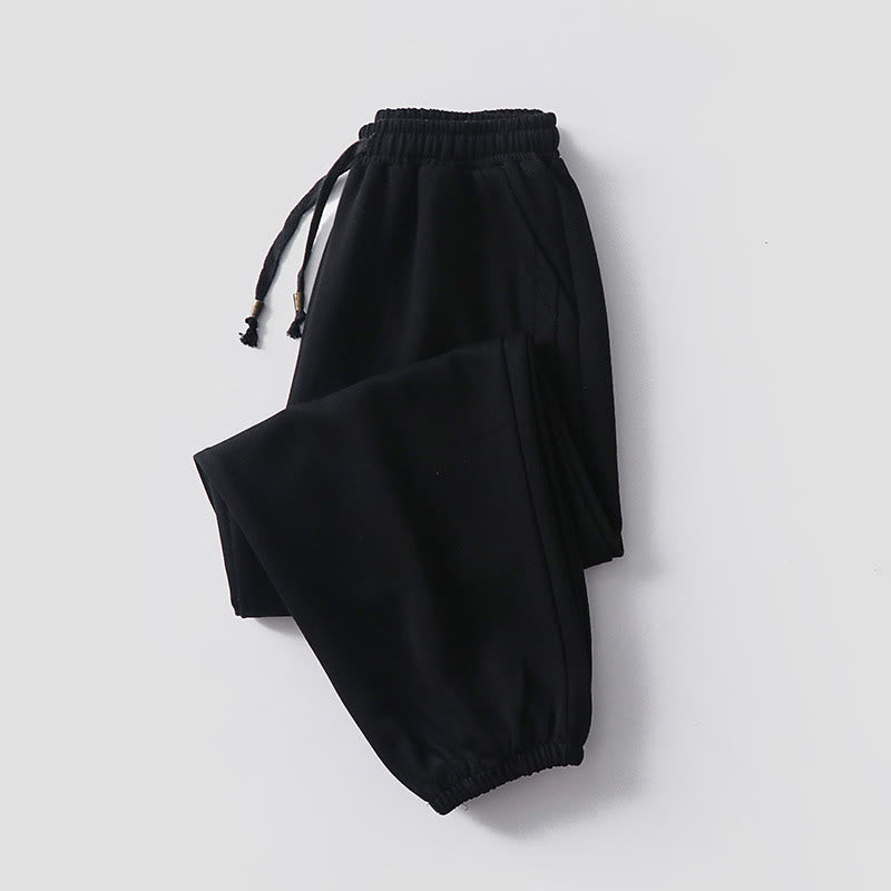 Buddha Stones Herbst/Winter Herren-Haremshose aus Baumwolle mit Taschen, einfarbig, Kordelzug, normal geschnitten, fleecegefüttert, elastischer Bund - Schwarz (Fleecegefütterte Version) - US/ UK/AU54, EU64 (9XL) - image 12