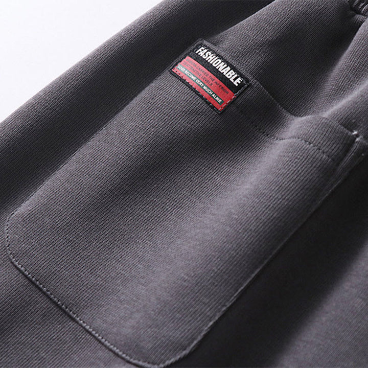 Buddha Stones Herbst/Winter Herren-Haremshose aus Baumwolle mit Taschen, einfarbig, Kordelzug, normal geschnitten, fleecegefüttert, elastischer Bund - image 5