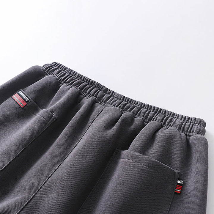 Buddha Stones Herbst/Winter Herren-Haremshose aus Baumwolle mit Taschen, einfarbig, Kordelzug, normal geschnitten, fleecegefüttert, elastischer Bund - image 3