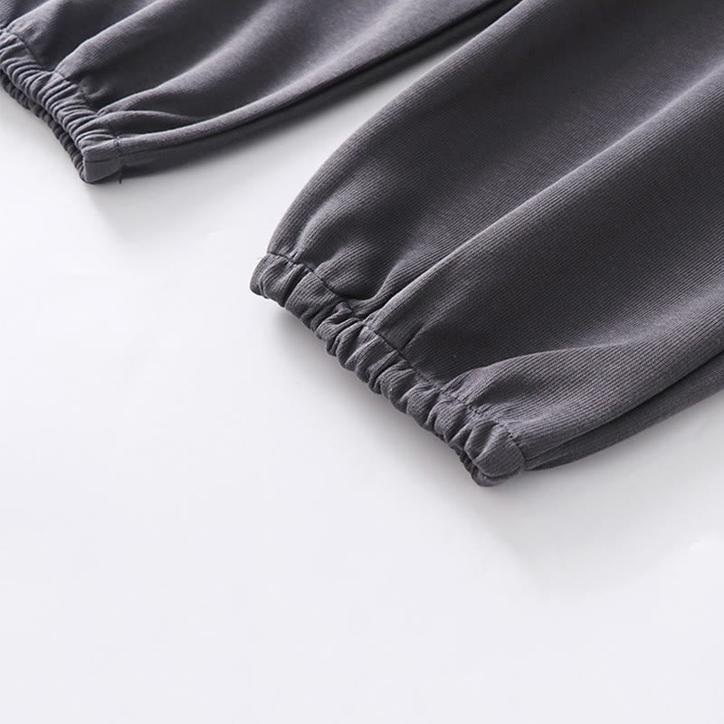 Buddha Stones Herbst/Winter Herren-Haremshose aus Baumwolle mit Taschen, einfarbig, Kordelzug, normal geschnitten, fleecegefüttert, elastischer Bund - image 6