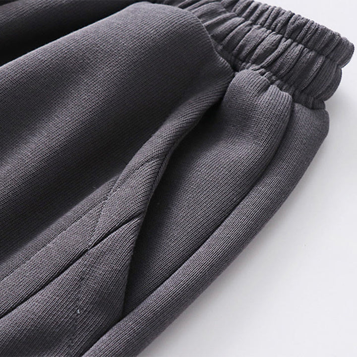 Buddha Stones Herbst/Winter Herren-Haremshose aus Baumwolle mit Taschen, einfarbig, Kordelzug, normal geschnitten, fleecegefüttert, elastischer Bund - image 4