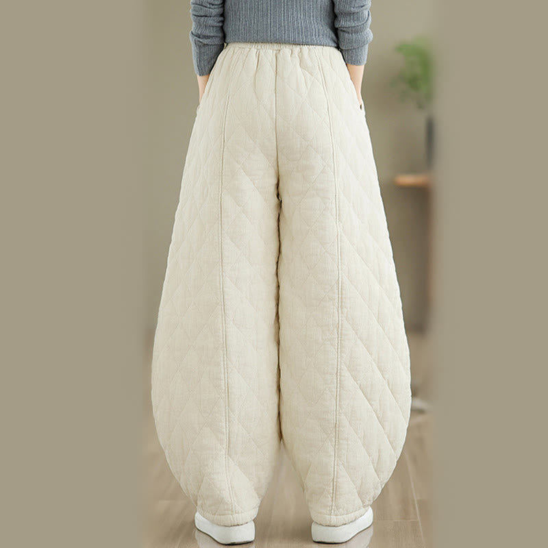 Buddha Stones ​​Winter-Diamantmuster Baumwollhose für Damen mit Taschen - image 12