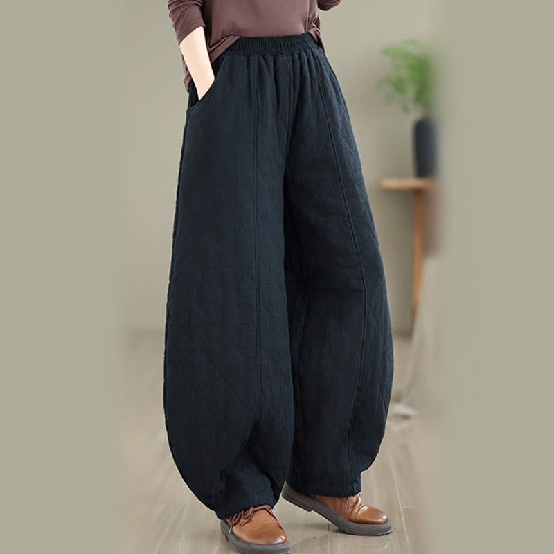 Buddha Stones ​​Winter-Diamantmuster Baumwollhose für Damen mit Taschen - image 16