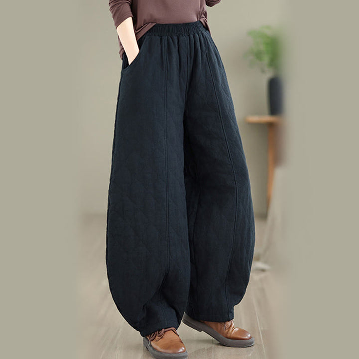 Buddha Stones ​​Winter-Diamantmuster Baumwollhose für Damen mit Taschen - image 16