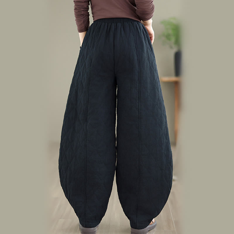 Buddha Stones ​​Winter-Diamantmuster Baumwollhose für Damen mit Taschen - image 17