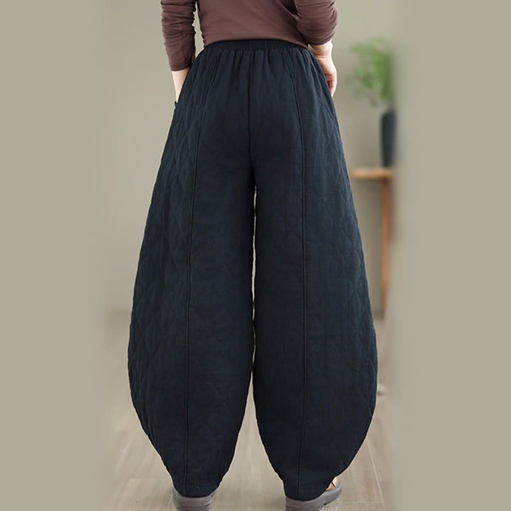 Buddha Stones ​​Winter-Diamantmuster Baumwollhose für Damen mit Taschen - image 17