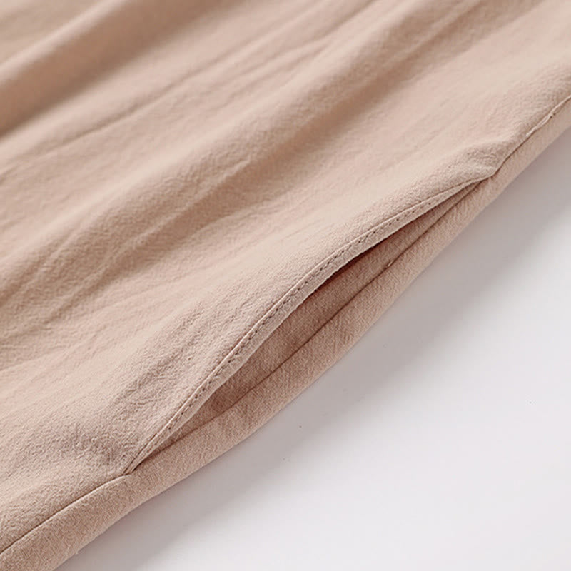 Buddha Stones Frühling Herbst Einfarbig Langärmeliger, mittellanger Kimono mit offener Vorderseite für Herren - image 5