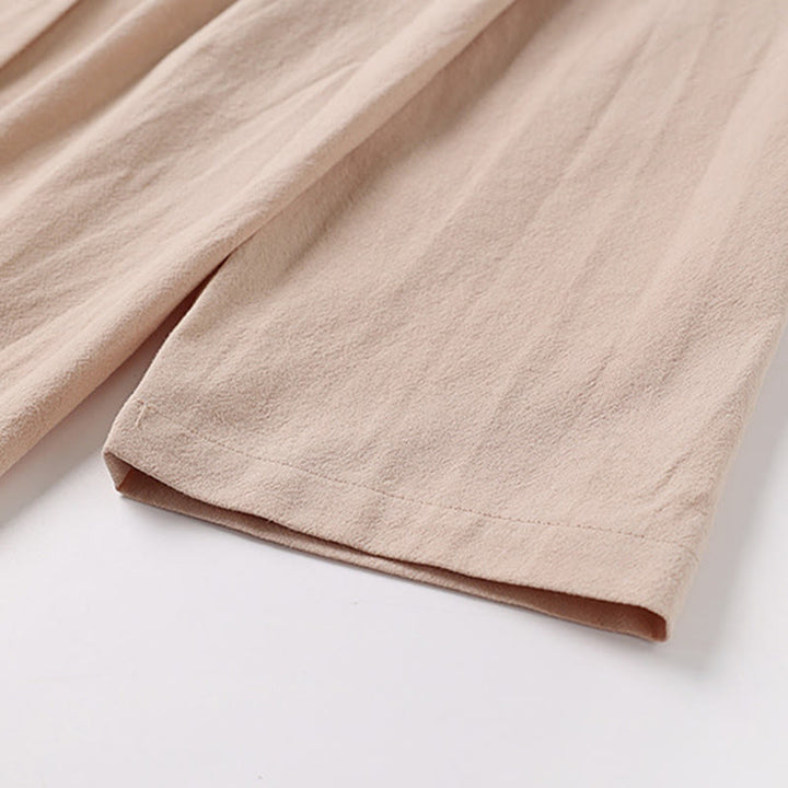 Buddha Stones Frühling Herbst Einfarbig Langärmeliger, mittellanger Kimono mit offener Vorderseite für Herren - image 6