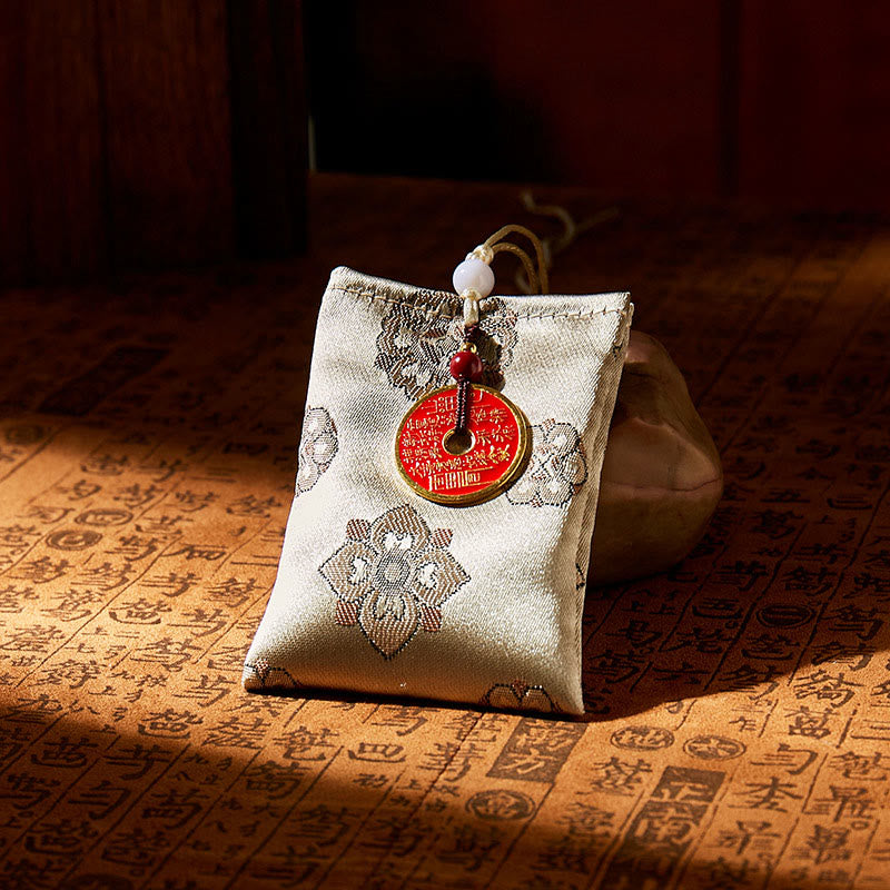 Buddha Stones, Berggeister, Geld ausgeben, Jacquard-Stickerei, Beutel, Segen, Hängende Dekoration - GRAU - image 4