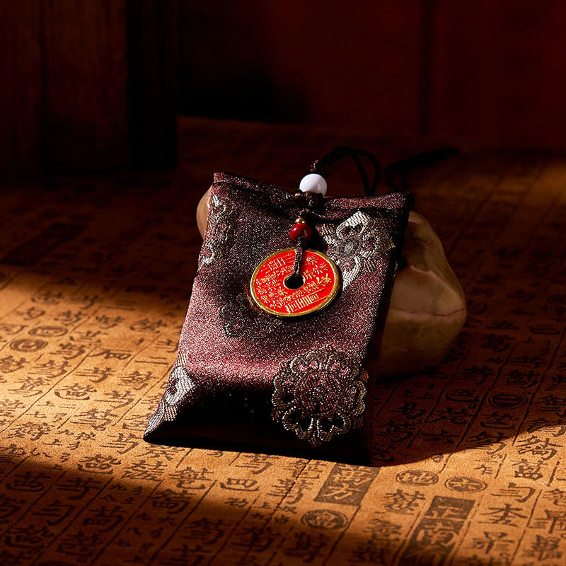 Buddha Stones, Berggeister, Geld ausgeben, Jacquard-Stickerei, Beutel, Segen, Hängende Dekoration - BRAUN - image 3