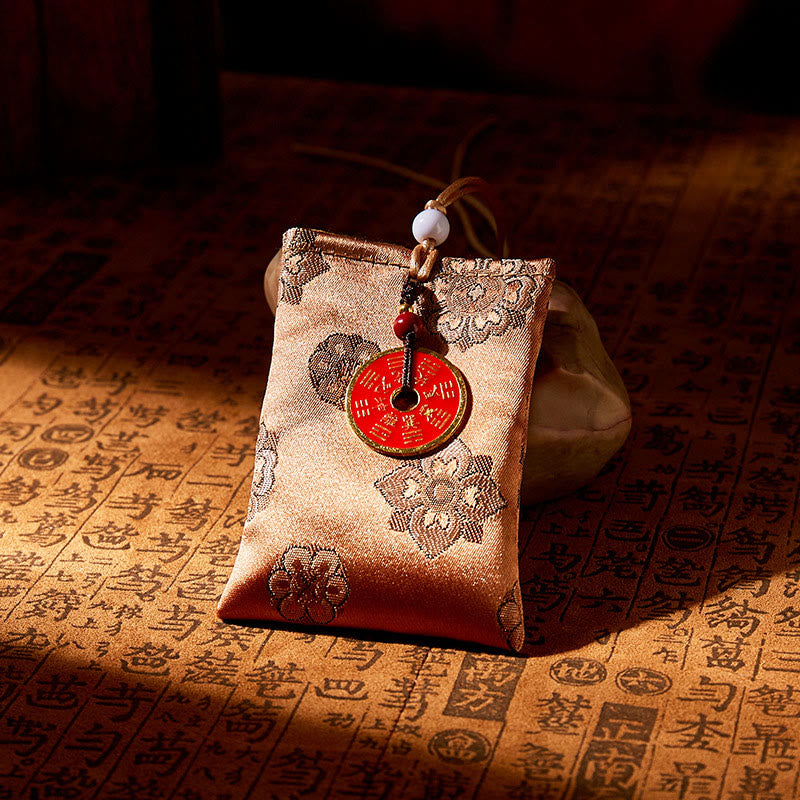 Buddha Stones, Berggeister, Geld ausgeben, Jacquard-Stickerei, Beutel, Segen, Hängende Dekoration - GELB - image 1